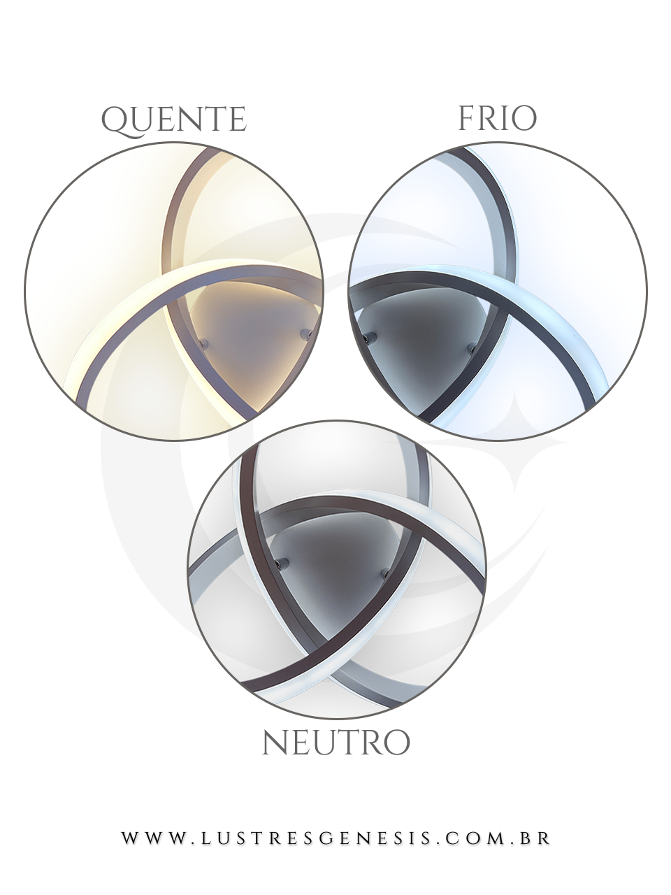 Cores de luz Luminária de Teto Plafon Sobrepor Selene Branco LED